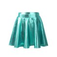thumbnail image 1 of JanJean Girls Metallic Skater Skirt Athletic Shiny Holographic Flared Pleated Dance A-Line Mini Skort Lake Green 10, 1 of 7