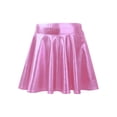 thumbnail image 1 of JanJean Girls Metallic Skater Skirt Athletic Shiny Holographic Flared Pleated Dance A-Line Mini Skort Pink 8, 1 of 7