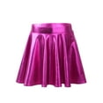 thumbnail image 1 of JanJean Girls Metallic Skater Skirt Athletic Shiny Holographic Flared Pleated Dance A-Line Mini Skort Rose 12, 1 of 7