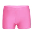 thumbnail image 1 of JanJean Girls V Cross Waist Short Leggings Bike Dance Tumbling Athletic Gymnastics Shorts Activewear Pink 4, 1 of 6