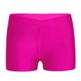 thumbnail image 1 of JanJean Girls V Cross Waist Short Leggings Bike Dance Tumbling Athletic Gymnastics Shorts Activewear Rose 6, 1 of 6