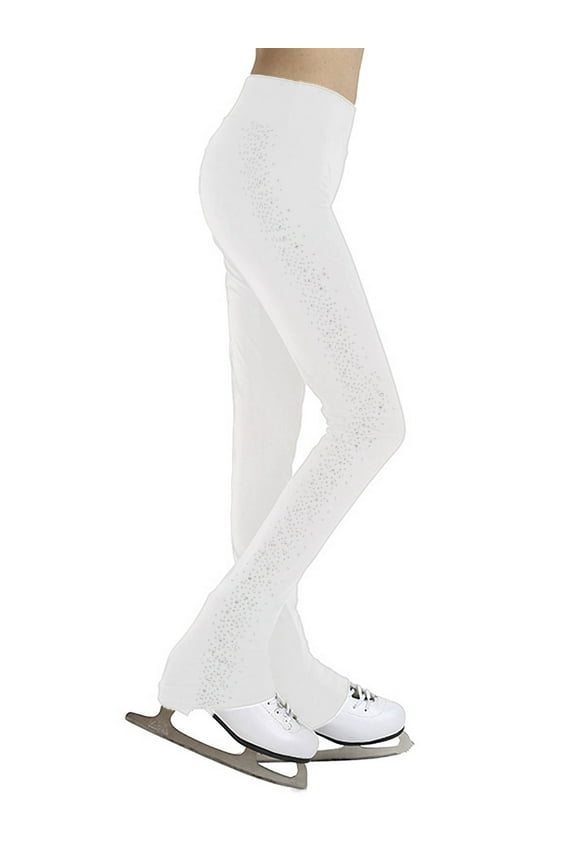Ice Skating Pants for Girls Figure Skating Leggings Footless Dance Training Tights Workout White 6