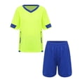 thumbnail image 1 of JanJean Kids Boys Basketball Jersey 2 Piece Training Outfit Soccer T Shirt Undershirt with Athletic Fluorescent Green 20, 1 of 7