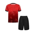 thumbnail image 1 of JanJean Kids Boys Soccer Jersey and Shorts Set Athletic T-Shirt Football Team Training Uniforms Red 4, 1 of 5