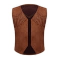 thumbnail image 1 of JanJean Kids Boys Western Cowboy Cowgirl Vest Halloween Holiday Carnival Party Dress Up Role Play Brown 8, 1 of 6
