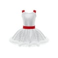 thumbnail image 1 of JanJean Kids Girls Christmas Princess Dress Cami Dress Faux Fur Adorned Dance Leotard Sequins Figure White 4, 1 of 7