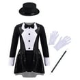 thumbnail image 1 of JanJean Kids Girls Halloween Cosplay Magician Costume Set Long Sleeve Leotard Dress with Hat Magic Black 4, 1 of 6