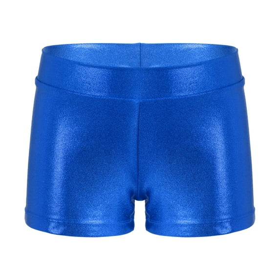 JanJean Kids Girls Jazz Modern Ballet Dance Booty Shorts Gymnastics Workout Sport Shorts Pants Blue 160