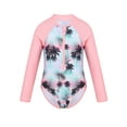 thumbnail image 1 of JanJean Kids Girls One Piece Swimsuits Prints Long Sleeve Bathing Suit Rash Guard Beach Swimwear Pink 6, 1 of 7