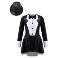 thumbnail image 1 of JanJean Kids Girls Ringmaster Circus Outfit Sequins Bowtie Tutu Dress with Hat Magic Performance Black 14, 1 of 7