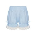 thumbnail image 1 of JanJean Kids Girls Ruffled Bloomers Shorts Cotton Lace Up Safety Short Pants Bottom Ruffled Bloomers Blue 120, 1 of 7