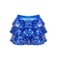 thumbnail image 1 of JanJean Kids Girls Sequins Ballet Tutu Mini Skirt Latin Jazz Dance Dress Gymnastics Costume Sparkling Royal Blue 10, 1 of 5