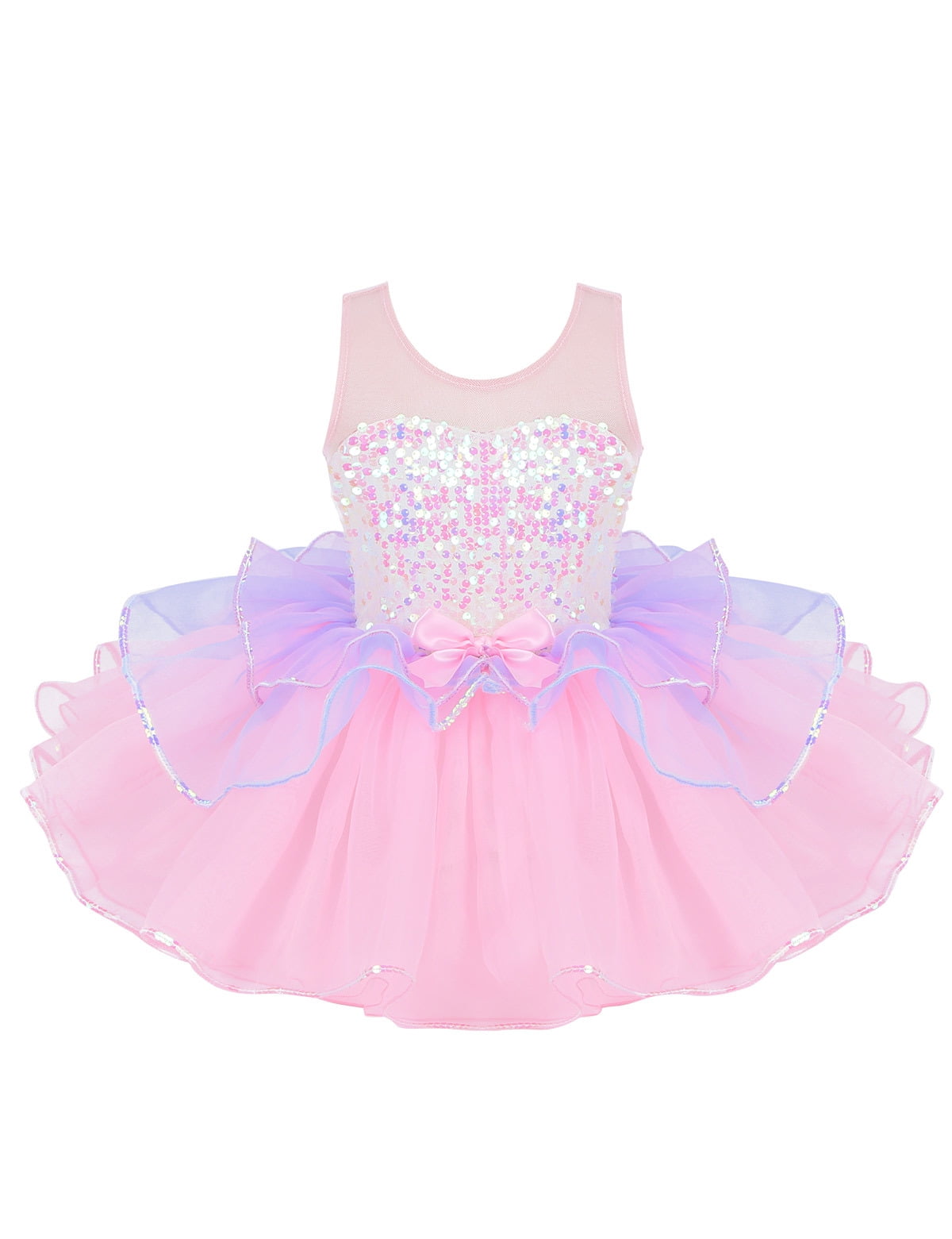 JanJean Kids Girls Sequins Princess Dress Sleeveless Ballet Dance Tutu ...