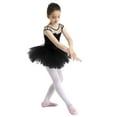 thumbnail image 1 of JanJean Kids Girls Sleeveless Mesh Splice Shoulder Straps Ballet Dance Tutu Dress for Stage Black 6, 1 of 7