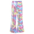 thumbnail image 1 of JanJean Kids Girls Sparkly Sequins Performance Costume High Waisted Wide Leg Flared Pants for Hip-hop Colorful 140, 1 of 7