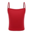 thumbnail image 1 of JanJean Kids Girls Sports Bras Cami Crop Tops Spaghetti Straps Ribbed Knit Vest Workout Undershirts Athletic Tank Top Shirts Red L/中码, 1 of 7