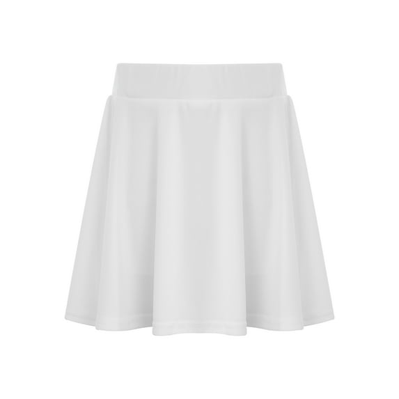 JanJean Kids Girls Tennis Skirt Golf Pleated Sports Skorts with Shorts Running Athletic Workout Performance Skirts White 10-11