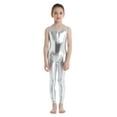 thumbnail image 1 of JanJean Leotard for Girls Gymnastics Metallic One Piece Bodysuit Full Length Unitard Ballet Dancewear Costume Silver 13-14, 1 of 7