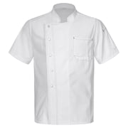 JanJean Men Women Chef Jacket Kitchen Work Uniform Breathable Chef Coats Restaurant Canteen Cooking White 3XL