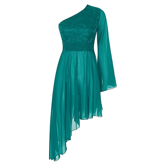 JanJean Women Asymmetrical Praise Dance Tunic Overlay Liturgical Dance Overlay Church Worship Dance Green XXL
