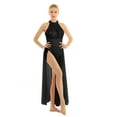 thumbnail image 1 of JanJean Women's Adult Sequined Mesh Maxi Dress Ballet Dance Sleeveless Split Skirt Dancewear Black XS, 1 of 7
