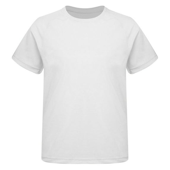 JanJean Youth Girls Short Sleeves Casual Daily Shirt Kids Dry-Fit Athletic T-shirts for Sport Fitness White 160