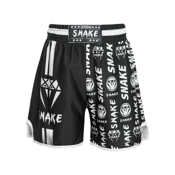 JanJean Youth Kids Muay Thai Shorts MMA Training Kick Boxing Trunks Gear Cage Fighting Shorts Type A L/170