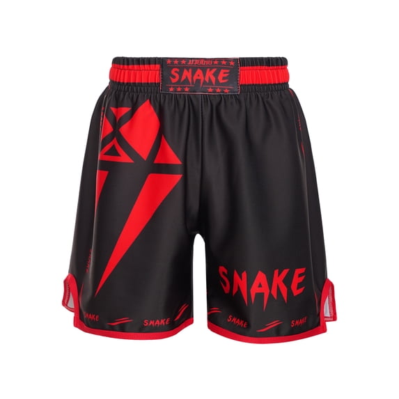 JanJean Youth Kids Muay Thai Shorts MMA Training Kick Boxing Trunks Gear Cage Fighting Shorts Type D XXL/130