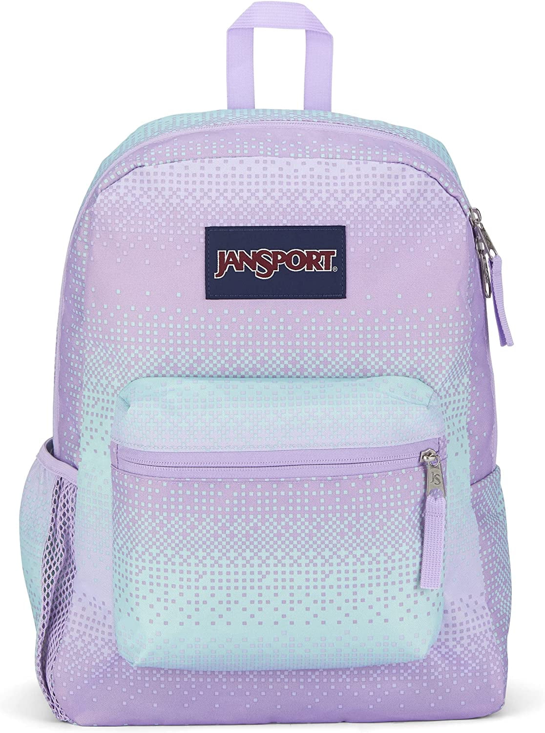 JanSport Cross Town Student Backpack, 8 Bit Ombre Purple