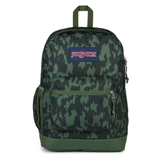 JanSport Cross Town Plus Backpack with Large Main Compartment, Side Water Bottle Pocket, 15-Inch Padded Laptop Sleeve, Camo Illusion