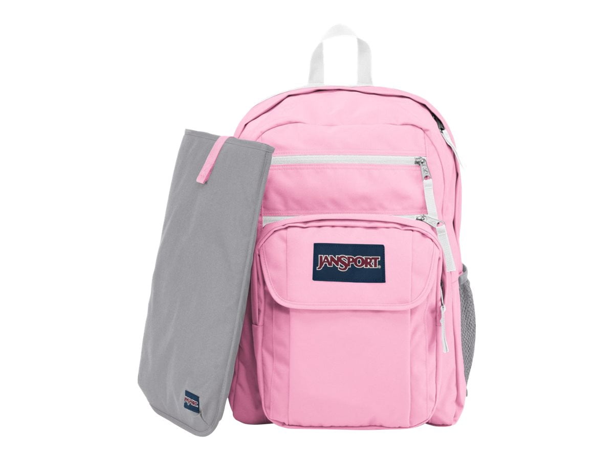Pink and white jansport backpack online