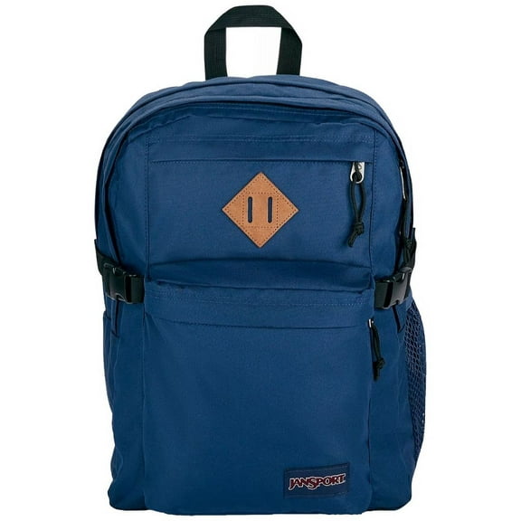 JanSport Main Campus FX Backpack - School, Travel, or Work Bookbag w 15-Inch Laptop Pack with Leather Trims, JS0A4QUL003 , Navy