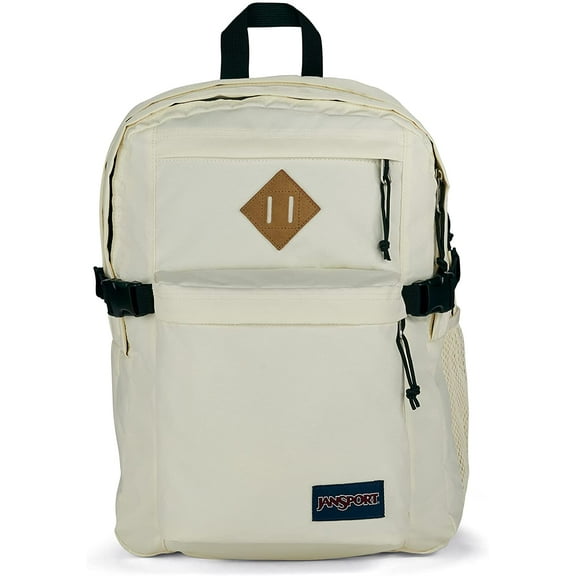 JanSport Main Campus FX Backpack - School, Travel, or Work Bookbag w 15-Inch Laptop Pack with Leather Trims,  JS0A4QUL7S1, Coconut