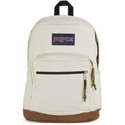 JanSport Right Pack Backpack - School, Travel, or Laptop Bookbag with Water Bottle Pocket, Suede Leather Bottom, JS0A4QVA7S1, Coconut