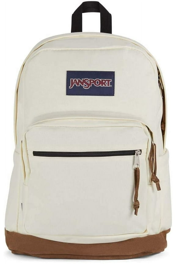 Right Pack Backpack - School, Travel, or Laptop Bookbag with Water Bottle Pocket, Suede Leather Bottom, JS0A4QVA7S1, Coconut