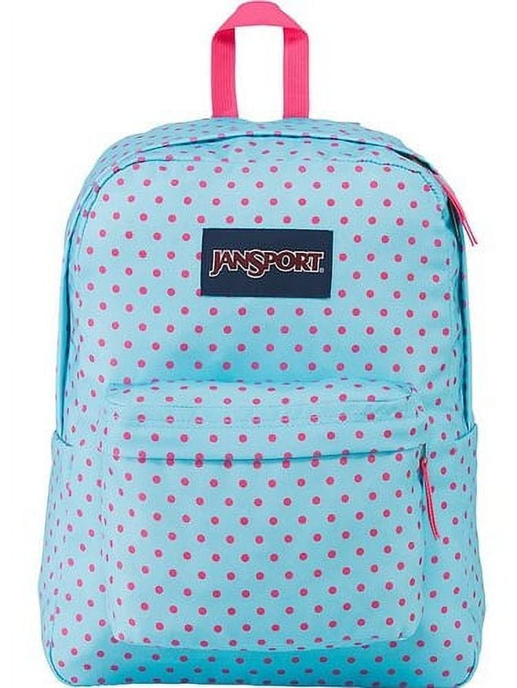 JanSport SUPERBREAK School Backpack Blue Topaz / Lipstick Kiss Dot-O ...