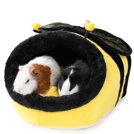 JanYoo Bunny Hedgehog Guinea Pig Bed Accessories Cage Toys Bearded Dragon House Hamster Supplies Habitat Ferret Rat XL Bee