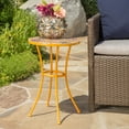 thumbnail image 1 of Jana Outdoor Ceramic Tile Side Table with Iron Frame, Yellow, 1 of 1