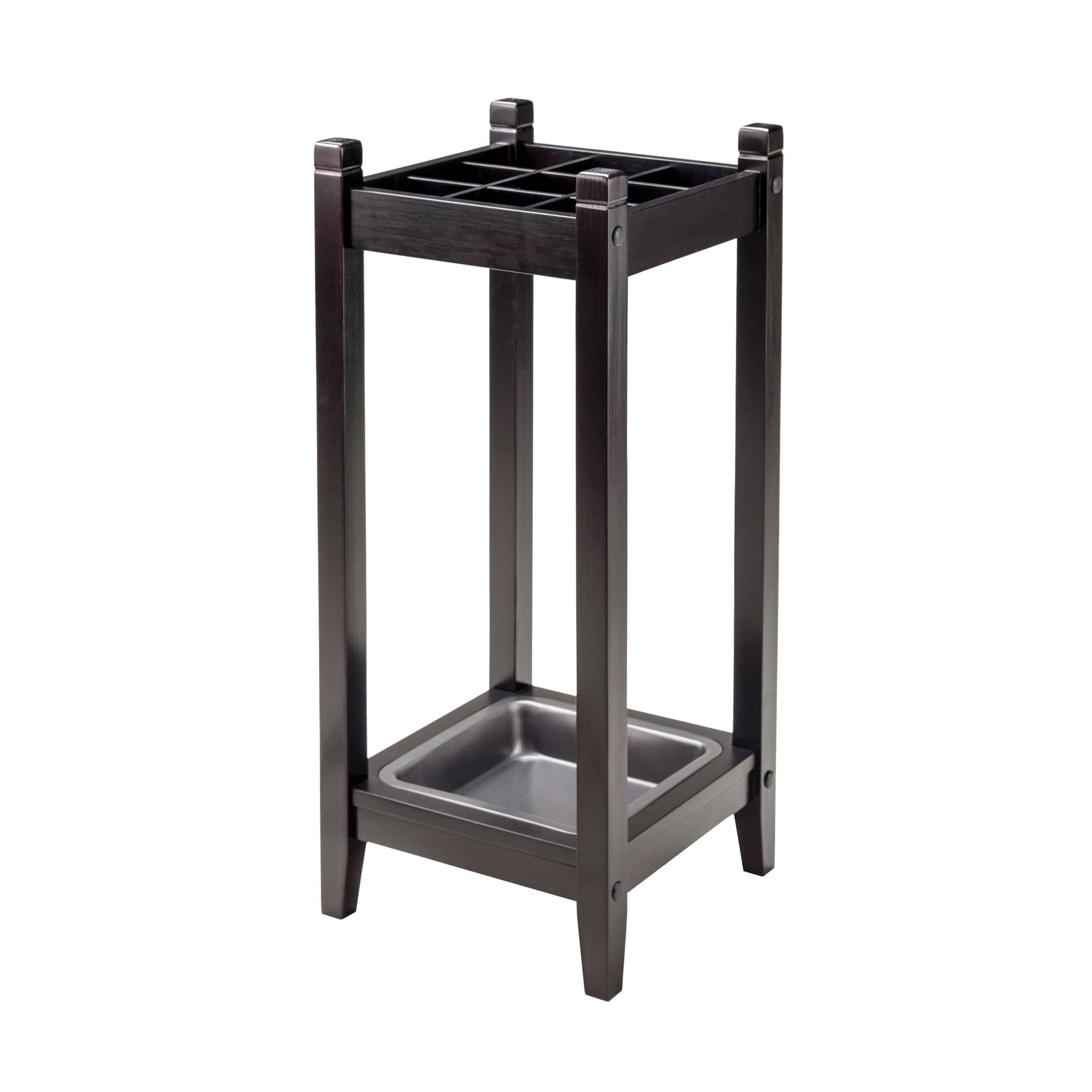 Jana Umbrella Stand Espresso: Indoor Storage Rack, Wood Composite, Spot ...