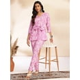 thumbnail image 1 of Janasya Indian Women's Lavender Cotton Floral Printed Co-Ord Set, 1 of 5