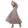 thumbnail image 1 of Janasya Indian Women's Pastel Green Cotton Floral Print Tiered Western Dress, 1 of 6
