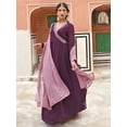 thumbnail image 1 of Janasya Indian Women's Wine Georgette Solid Kurta with Dupatta, 1 of 8