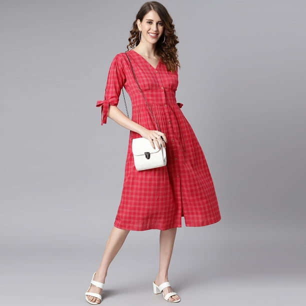 half sleeve red dress Womens Jodifl Red Half Zip Collared Dress with Drawstring Waist and P