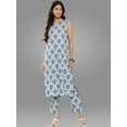 thumbnail image 1 of Janasya Women's Grey Crepe Digital Printed Pant Set, 1 of 8