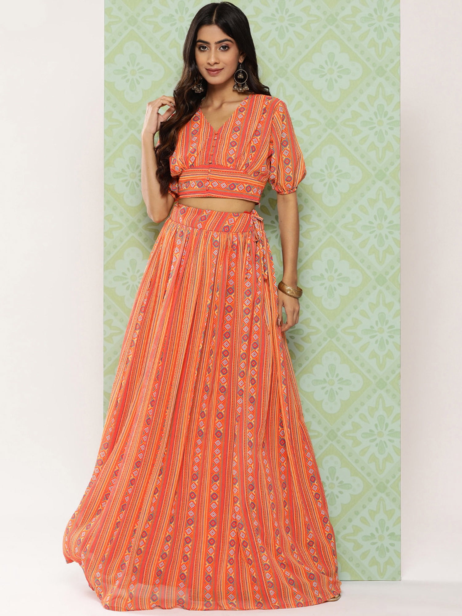 Janasya Abito Anarkali Donna In Polyselk, Collezione Premium Oro, Taglie Dalla S Alla XL, Manica 3/4, Lunghezza 132 Cm - 2