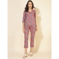 thumbnail image 1 of Janasya Women's Pink Cotton Floral Printed Co-Ord Set, 1 of 8