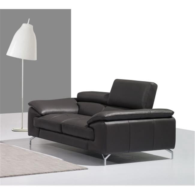 JandM Furniture  Italian Leather Loveseat - Grey