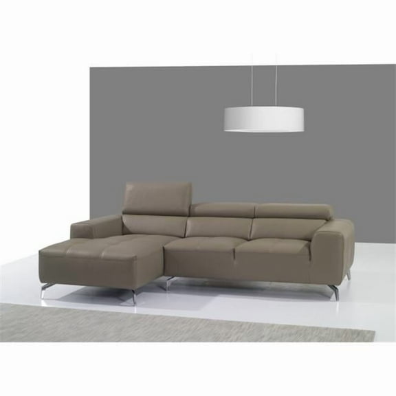 JandM Furniture  Italian Leather Sectional - Left Facing Chaise - Burlywood