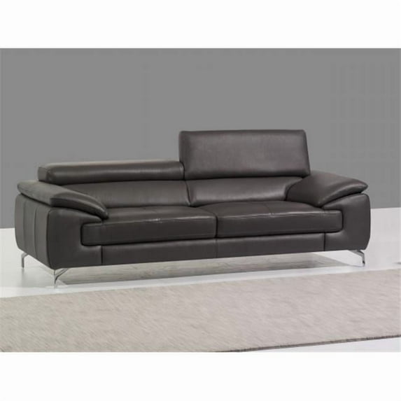 JandM Furniture Italian Leather Sofa - Grey
