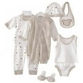 thumbnail image 1 of Jandel 0-3m Baby Girl Boy Gifts Newborn Gift Set Baby Girls Boys 8pcs Clothes Outfits Newborn Cotton Hat Bibs Pants Sock Set Take Me Home Set, 0-3months, 1 of 1